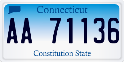 CT license plate AA71136