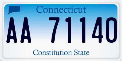 CT license plate AA71140