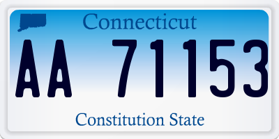 CT license plate AA71153