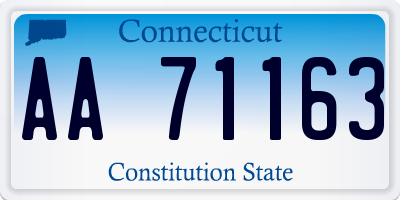 CT license plate AA71163