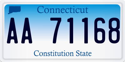 CT license plate AA71168