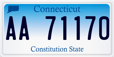 CT license plate AA71170