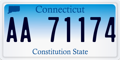 CT license plate AA71174