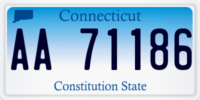 CT license plate AA71186