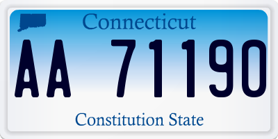 CT license plate AA71190