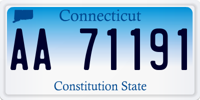 CT license plate AA71191