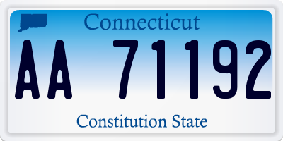 CT license plate AA71192