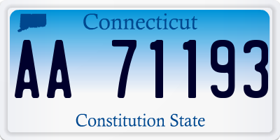 CT license plate AA71193
