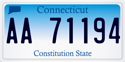 CT license plate AA71194