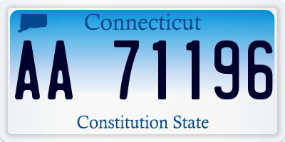 CT license plate AA71196