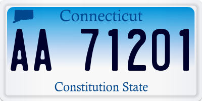 CT license plate AA71201