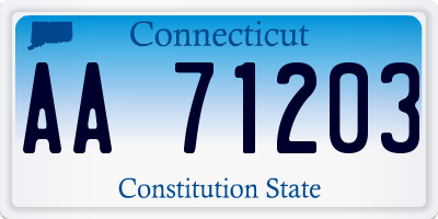 CT license plate AA71203