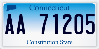 CT license plate AA71205