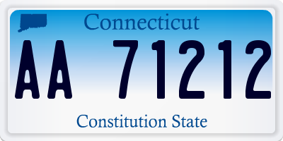 CT license plate AA71212