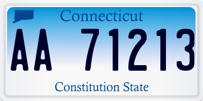 CT license plate AA71213