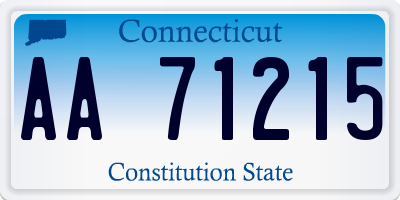 CT license plate AA71215