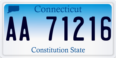 CT license plate AA71216