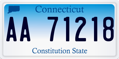 CT license plate AA71218