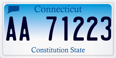 CT license plate AA71223