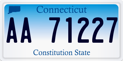 CT license plate AA71227