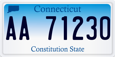 CT license plate AA71230