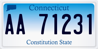 CT license plate AA71231