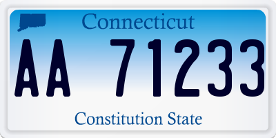CT license plate AA71233