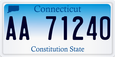 CT license plate AA71240