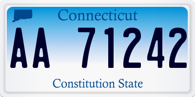 CT license plate AA71242