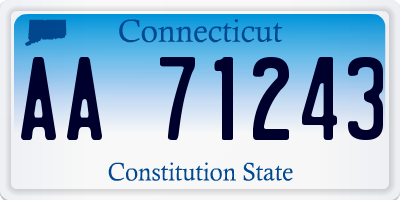 CT license plate AA71243