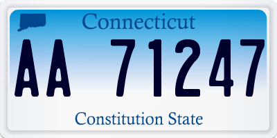 CT license plate AA71247