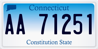 CT license plate AA71251