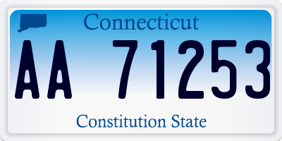 CT license plate AA71253