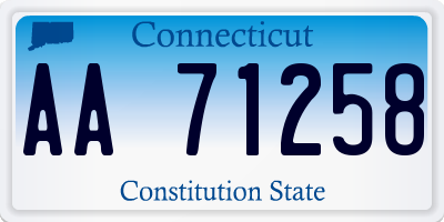 CT license plate AA71258