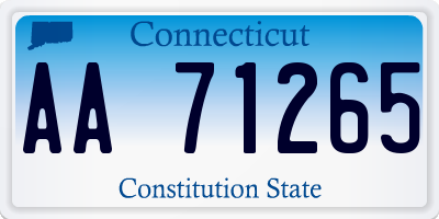 CT license plate AA71265