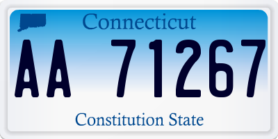 CT license plate AA71267