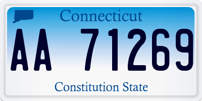 CT license plate AA71269