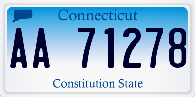 CT license plate AA71278