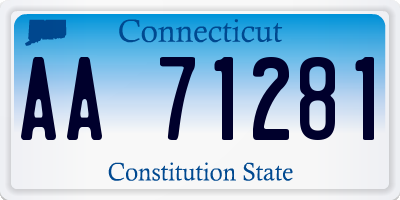 CT license plate AA71281