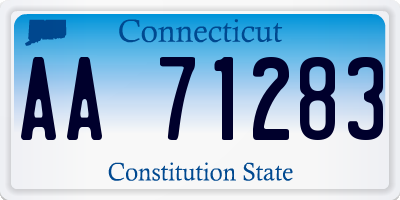 CT license plate AA71283