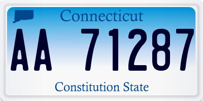 CT license plate AA71287