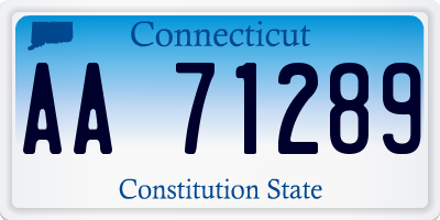 CT license plate AA71289