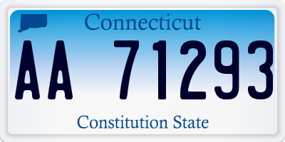 CT license plate AA71293