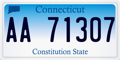 CT license plate AA71307