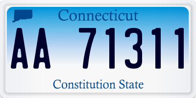 CT license plate AA71311