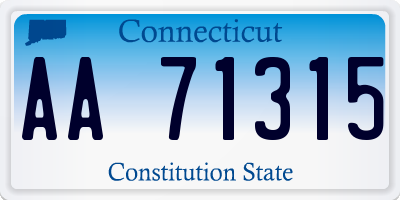 CT license plate AA71315