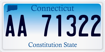 CT license plate AA71322