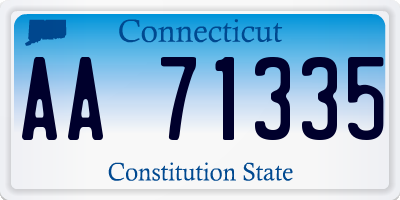 CT license plate AA71335