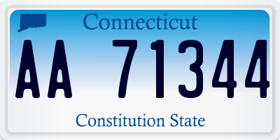 CT license plate AA71344