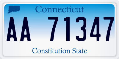 CT license plate AA71347